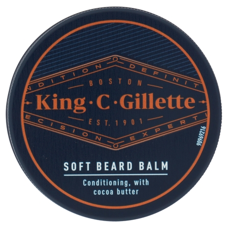 King C. Gillette Balsamo Delicato da Barba con Burro di Cacao, Olio di Argan, Burro di Karité 100 ml